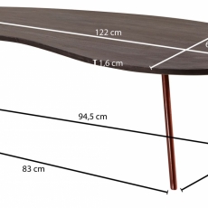 Konferenční stolek Lenny, 122 cm, masiv akát - 4