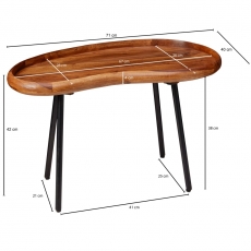 Konferenční stolek Letis, 42 cm, masiv Sheesham - 3