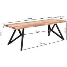 Konferenční stolek Line, 115 cm, masiv akát - 4