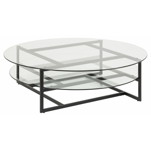 Konferenční stolek Locika kulatý, 120 cm, čiré sklo - 1