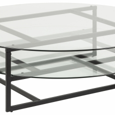 Konferenční stolek Locika kulatý, 120 cm, čiré sklo - 1