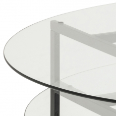 Konferenční stolek Locika kulatý, 120 cm, čiré sklo - 4