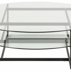 Konferenční stolek Locika kulatý, 120 cm, čiré sklo - 2