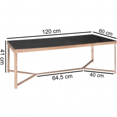Konferenční stolek Lola, 120 cm, černá / měděná - 3