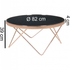 Konferenční stolek Lola, 80 cm, černá / měděná - 3