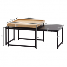 Konferenční stolek Love (SADA 2 ks), 110 cm, černá - 4