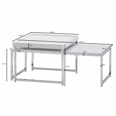 Konferenční stolek Love (SADA 2 ks), 110 cm, stříbrná - 4
