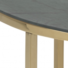 Konferenční stolek Macklin, 80 cm, tm. mramor / chrom - 3