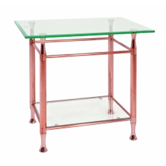 Konferenční stolek Maddux, 58 cm, čirá / měděná