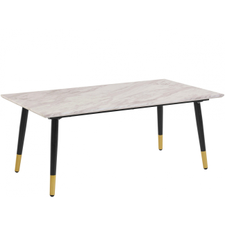 Konferenční stolek Matcha, 110 cm, mramor / bílá