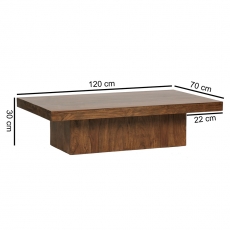 Konferenční stolek Mumbai Quadrat, 120 cm, masiv Sheesham - 3