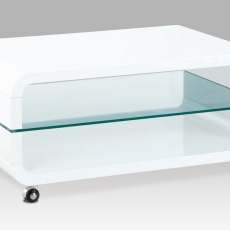 Konferenční stolek na kolečkách Herman, 90 cm, bílá - 2