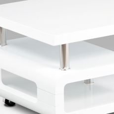 Konferenční stolek na kolečkách Teodor, 115 cm, bílá - 2