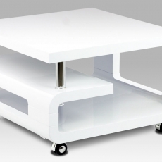 Konferenční stolek na kolečkách Teodor, 70 cm, bílá - 1