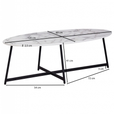 Konferenční stolek Narn, 120 cm, sv.mramor - 4