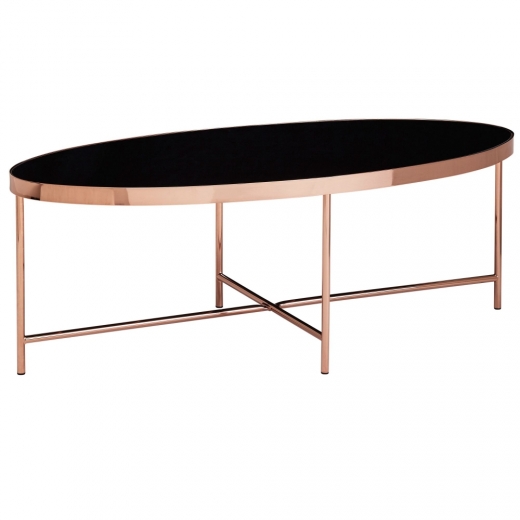 Konferenční stolek Olia, 110 cm, černá / měděná - 1