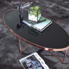 Konferenční stolek Olia, 110 cm, černá / měděná - 5