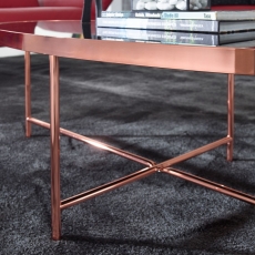 Konferenční stolek Olia, 110 cm, černá / měděná - 6