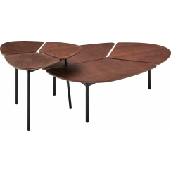 Konferenční stolek Olien (SADA 2ks), 120 cm, tmavě hnědá