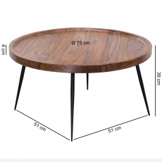 Konferenční stolek Osman, 75 cm, masiv Sheesham - 3
