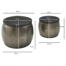 Konferenční stolek Paar (SET 2 ks), černá / šedá - 3