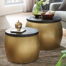 Konferenční stolek Paar (SET 2 ks), černá / zlatá - 2
