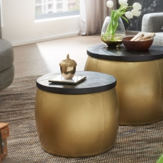 Konferenční stolek Paar (SET 2 ks), černá / zlatá - 4