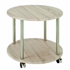 Konferenční stolek Phoenix II., 45 cm, dub / nerez - 1
