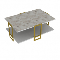 Konferenční stolek Polka, 92 cm, bílá