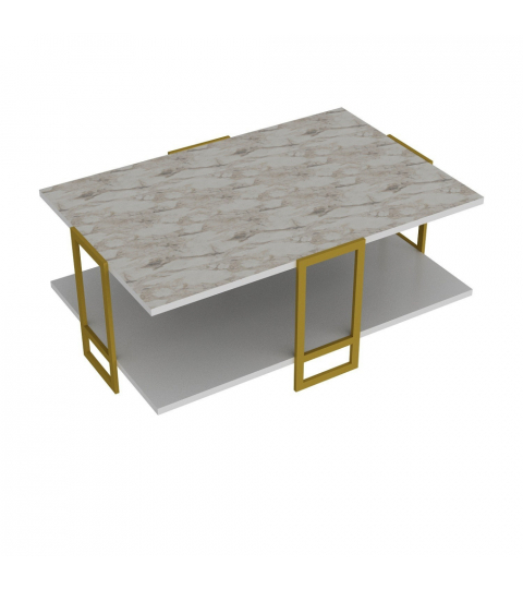 Konferenční stolek Polka, 92 cm, bílá