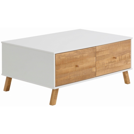 Konferenční stolek Rafell, 100 cm, bílá / borovice - 1