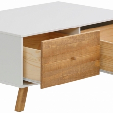 Konferenční stolek Rafell, 100 cm, bílá / borovice - 4