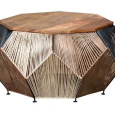 Konferenční stolek Ren, 90 cm, masivní mango - 4