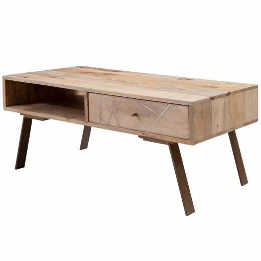 Konferenční stolek Rita, 95 cm, masivní mangové dřevo - 1