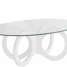 Konferenční stolek Ritto, 110 cm, čirá / bílá - 2