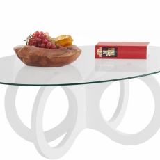 Konferenční stolek Ritto, 110 cm, čirá / bílá - 1