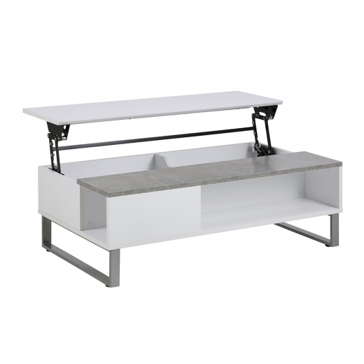 Konferenční stolek Rosemary, 110 cm, bílá/beton - 1