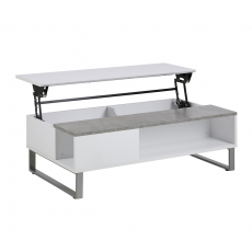 Konferenční stolek Rosemary, 110 cm, bílá/beton - 1