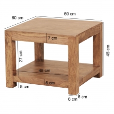 Konferenční stolek s policí Mumbai, 60 cm, masiv akát - 3