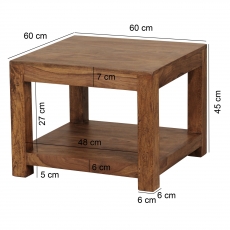 Konferenční stolek s policí Mumbai, 60 cm, masiv Sheesham - 3