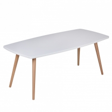 Konferenční stolek Scanio, 110 cm, bílá/buk - 5