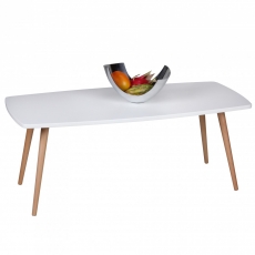 Konferenční stolek Scanio, 110 cm, bílá/buk - 1