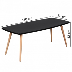 Konferenční stolek Scanio, 110 cm, černá/buk - 3