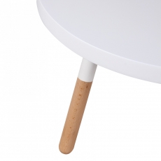 Konferenční stolek Scanio, 80x40 cm, bílá/buk - 4