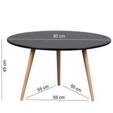 Konferenční stolek Scanio, 80x45 cm, černá/buk - 3
