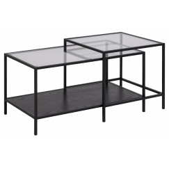 Konferenční stolek Seaford (SADA  2ks), 90 cm, čirá