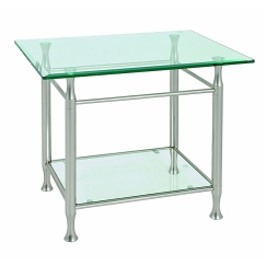 Konferenční stolek Simeon I., 58 cm, čirá / nerez