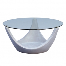 Konferenční stolek skleněný Mogul, 80 cm, šedá - 1