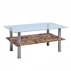 Konferenční stolek skleněný Sami, 103 cm, tmavý mramor - 1