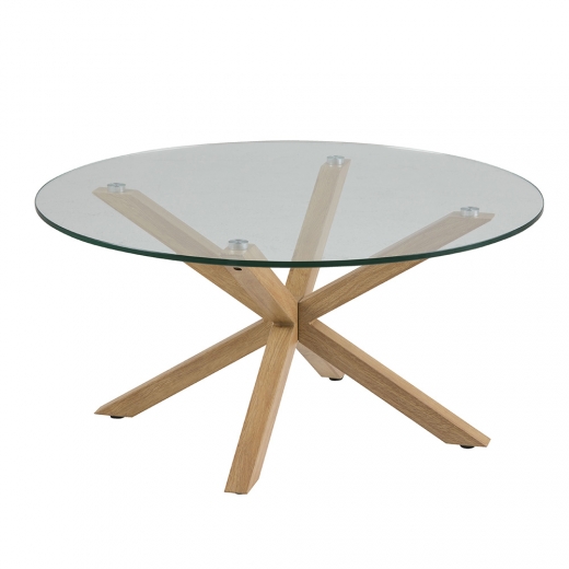 Konferenční stolek Skyline, 82 cm, dub/čirá - 1